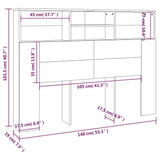 NNEVL Headboard Cabinet Grey Sonoma 140x19x103.5 cm