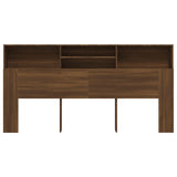 NNEVL Headboard Cabinet Brown Oak 200x19x103.5 cm
