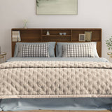 NNEVL Headboard Cabinet Brown Oak 200x19x103.5 cm