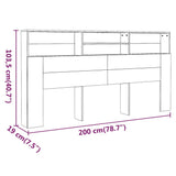 NNEVL Headboard Cabinet Brown Oak 200x19x103.5 cm