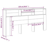 NNEVL Headboard Cabinet Grey Sonoma 220x19x103.5 cm