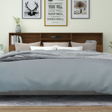 NNEVL Headboard Cabinet Brown Oak 220x19x103.5 cm