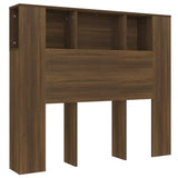 NNEVL Headboard Cabinet Brown Oak 120x18.5x104.5 cm