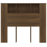 NNEVL Headboard Cabinet Brown Oak 120x18.5x104.5 cm
