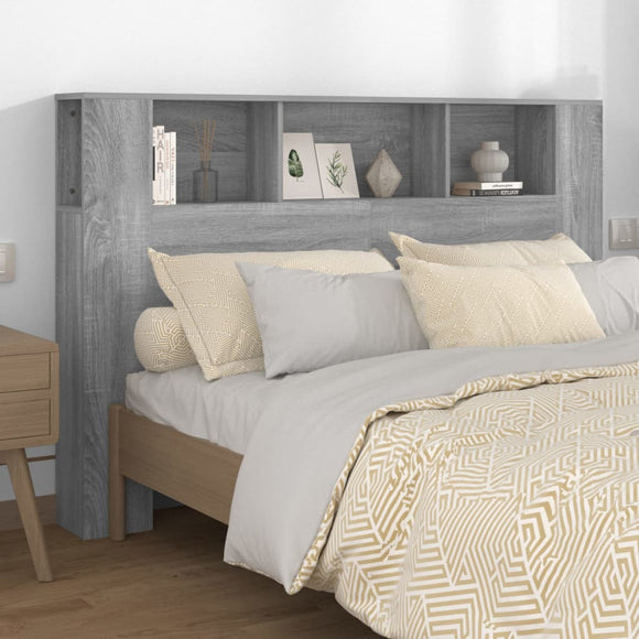 NNEVL Headboard Cabinet Grey Sonoma 160x18.5x104.5 cm