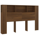 NNEVL Headboard Cabinet Brown Oak 160x18.5x104.5 cm