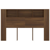 NNEVL Headboard Cabinet Brown Oak 160x18.5x104.5 cm