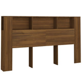 NNEVL Headboard Cabinet Brown Oak 180x18.5x104.5 cm