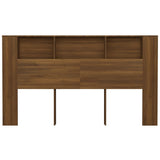 NNEVL Headboard Cabinet Brown Oak 180x18.5x104.5 cm