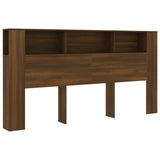 NNEVL Headboard Cabinet Brown Oak 200x18.5x104.5 cm