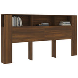 NNEVL Headboard Cabinet Brown Oak 200x18.5x104.5 cm