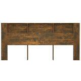 NNEVL Headboard Cabinet Smoked Oak 220x18.5x104.5 cm