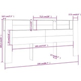 NNEVL Headboard Cabinet Smoked Oak 220x18.5x104.5 cm