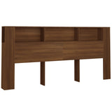 NNEVL Headboard Cabinet Brown Oak 220x18.5x104.5 cm