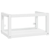 NNEVL Bathroom Washbasin Frame with Built-in Basin White Iron