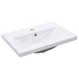 NNEVL Bathroom Washbasin Frame with Built-in Basin White Iron