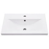 NNEVL Bathroom Washbasin Frame with Built-in Basin White Iron