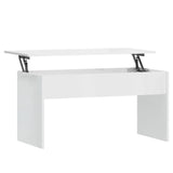 NNEVL Coffee Table High Gloss White 102x50.5x52.5 cm Engineered Wood
