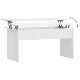 NNEVL Coffee Table High Gloss White 102x50.5x52.5 cm Engineered Wood