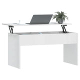 NNEVL Coffee Table High Gloss White 102x50.5x52.5 cm Engineered Wood