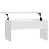 NNEVL Coffee Table White 80x50.5x41.5 cm Engineered Wood