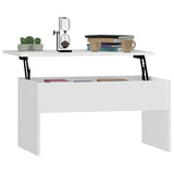 NNEVL Coffee Table White 80x50.5x41.5 cm Engineered Wood