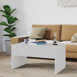NNEVL Coffee Table White 80x50.5x41.5 cm Engineered Wood