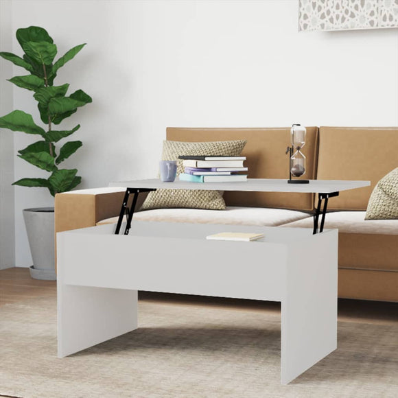 NNEVL Coffee Table White 80x50.5x41.5 cm Engineered Wood
