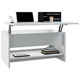 NNEVL Coffee Table White 80x50x40 cm Engineered Wood