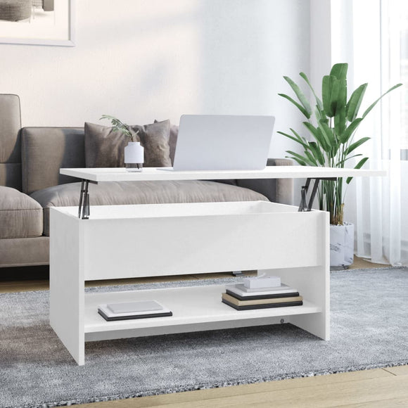 NNEVL Coffee Table White 80x50x40 cm Engineered Wood