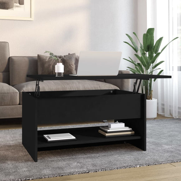 NNEVL Coffee Table Black 80x50x40 cm Engineered Wood
