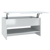 NNEVL Coffee Table High Gloss White 80x50x40 cm Engineered Wood