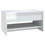 NNEVL Coffee Table High Gloss White 80x50x40 cm Engineered Wood