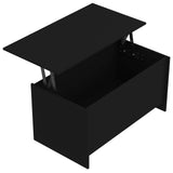 NNEVL Coffee Table Black 102x55.5x52.5 cm Engineered Wood