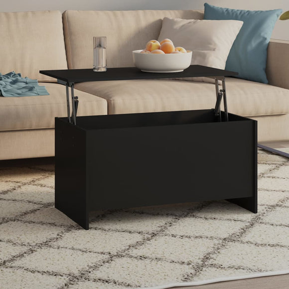 NNEVL Coffee Table Black 102x55.5x52.5 cm Engineered Wood