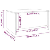 NNEVL Coffee Table White 80x55.5x41.5 cm Engineered Wood