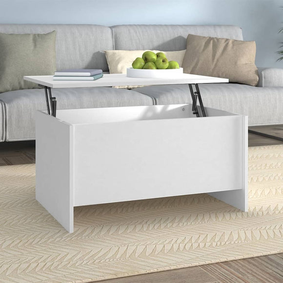 NNEVL Coffee Table White 80x55.5x41.5 cm Engineered Wood