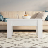 NNEVL Coffee Table White 101x49x52 cm Engineered Wood