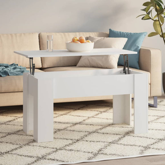 NNEVL Coffee Table White 101x49x52 cm Engineered Wood