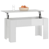 NNEVL Coffee Table High Gloss White 101x49x52 cm Engineered Wood