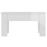 NNEVL Coffee Table High Gloss White 101x49x52 cm Engineered Wood
