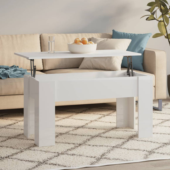 NNEVL Coffee Table High Gloss White 101x49x52 cm Engineered Wood