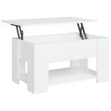 NNEVL Coffee Table White 79x49x41 cm Engineered Wood