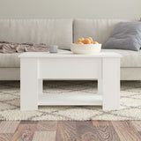 NNEVL Coffee Table White 79x49x41 cm Engineered Wood