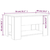 NNEVL Coffee Table White 79x49x41 cm Engineered Wood