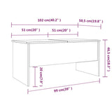 NNEVL Coffee Table Black 102x50.5x46.5 cm Engineered Wood