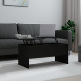 NNEVL Coffee Table Black 102x50.5x46.5 cm Engineered Wood