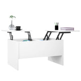 NNEVL Coffee Table White 80x50x42.5 cm Engineered Wood