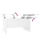 NNEVL Coffee Table White 80x50x42.5 cm Engineered Wood