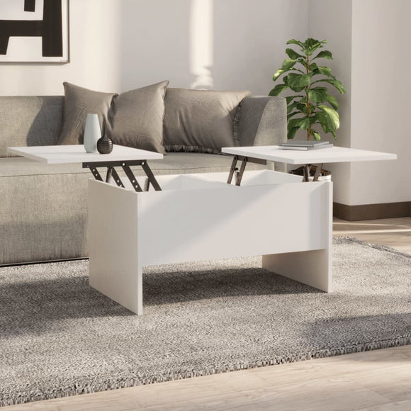 NNEVL Coffee Table White 80x50x42.5 cm Engineered Wood